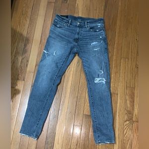 Blue distressed bottoms